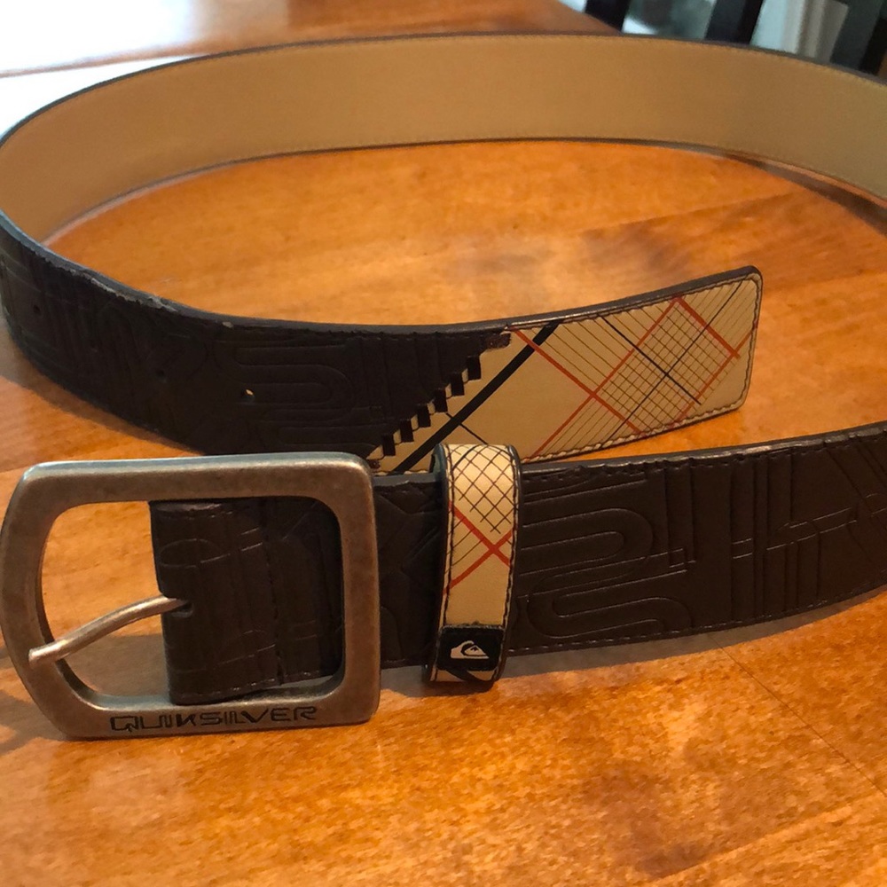 Vintage Quiksilver Belt - Brown Plaid - Size 32 S